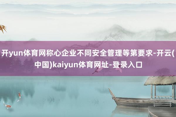 开yun体育网称心企业不同安全管理等第要求-开云(中国)kaiyun体育网址-登录入口